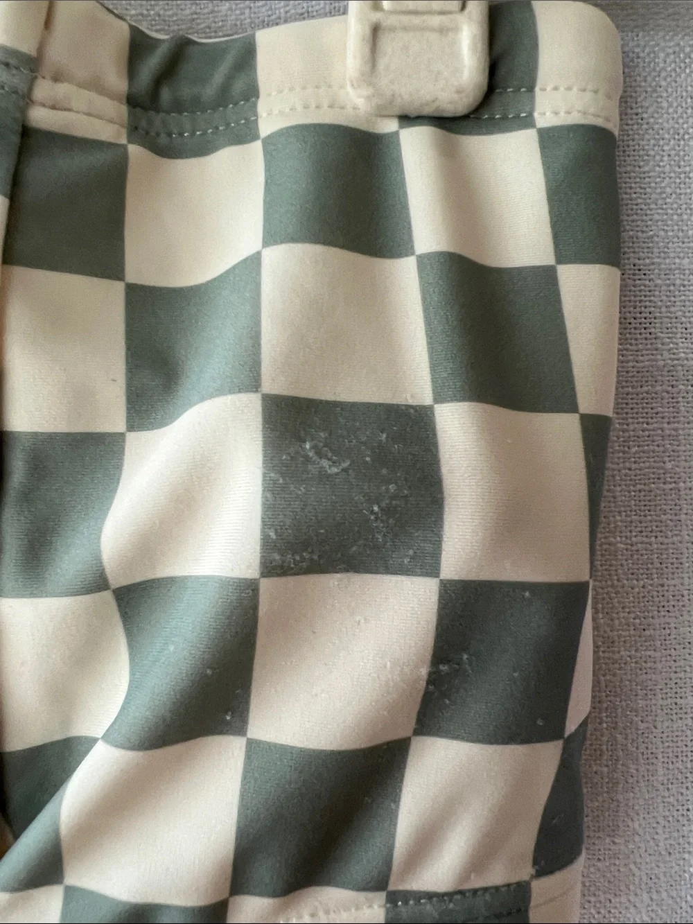 Rylee + Cru Blue Gray and Cream Checkered Swim Set 6-12M